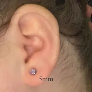 Halobes Pair Titanium Earrings White Fire Ice Opal Earrings