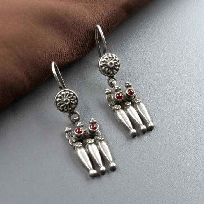 Karizma Jewels Antique Style Real Sterling Silver Oxidized dangle earrings Earrings Karizma Jewels Antique Style Real Sterling Silver Oxidized dangle earrings Earrings