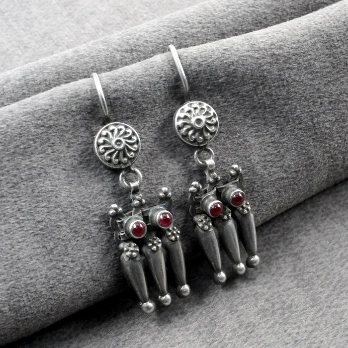 Karizma Jewels Antique Style Real Sterling Silver Oxidized dangle earrings Earrings
