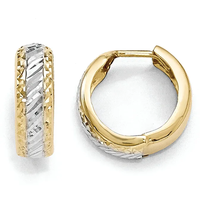 LESLIES 10KW Rhodium Polished And Diamond Cut Earrings Earrings