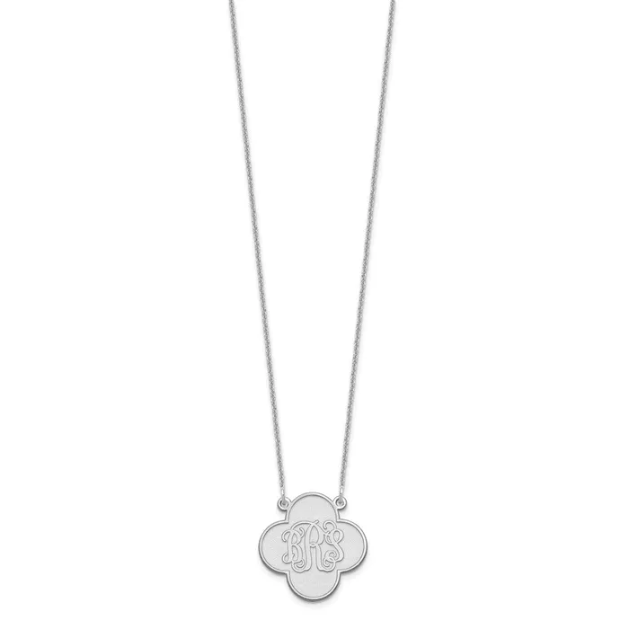 Necklaces 14KW Clover Monogram NecklaceWBCXNA601W WB Choice Jewelry