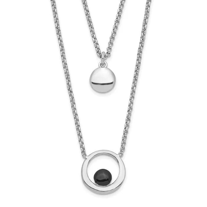 Necklaces Sterling Silver Rhodiumplate Enamel Circles 2Strand w1in Ext NecklaceWBCQG6010155 WB Choice Jewelry Necklaces Sterling Silver Rhodiumplate Enamel Circles 2Strand w1in Ext NecklaceWBCQG6010155 WB Choice Jewelry