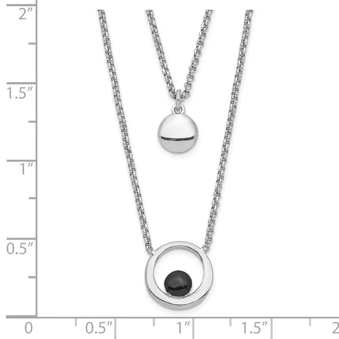 Necklaces Sterling Silver Rhodiumplate Enamel Circles 2Strand w1in Ext NecklaceWBCQG6010155 WB Choice Jewelry Necklaces Sterling Silver Rhodiumplate Enamel Circles 2Strand w1in Ext NecklaceWBCQG6010155 WB Choice Jewelry