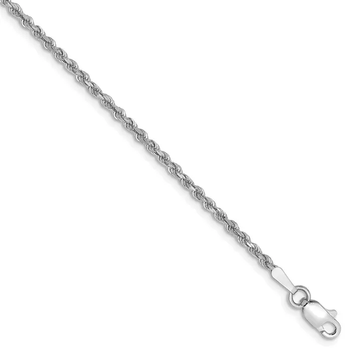 Necklaces WB Choice Jewelry 14k White Gold 175mm DC Rope Chain AnkletWBC014W9 Necklaces WB Choice Jewelry 14k White Gold 175mm DC Rope Chain AnkletWBC014W9