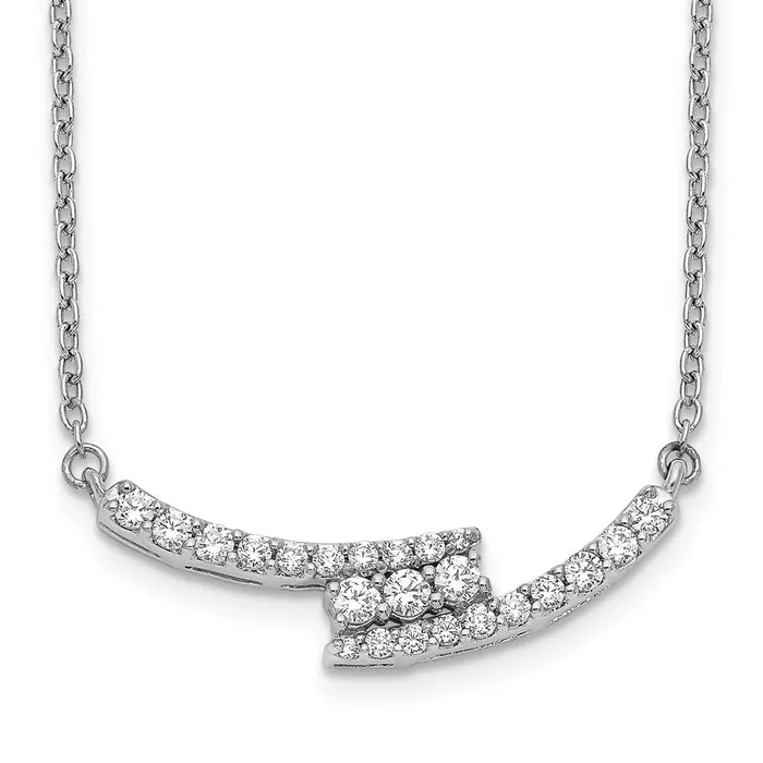 Necklaces WB Choice Jewelry 14k White Gold Diamond Curved Bar 18 inch NecklaceWBCPM3737033WA Necklaces WB Choice Jewelry 14k White Gold Diamond Curved Bar 18 inch NecklaceWBCPM3737033WA