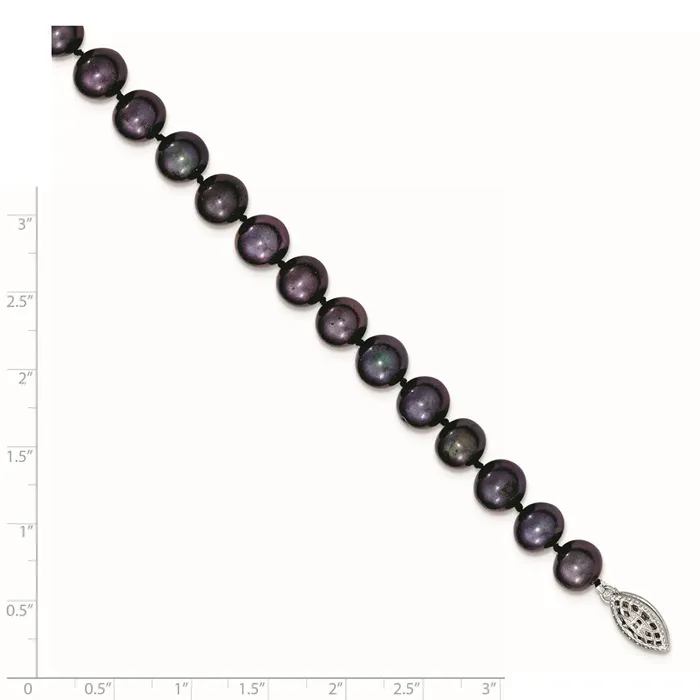 Necklaces WB Choice Jewelry Sterling Silver Rhodplated 89mm Black FWC Pearl NecklaceWBCQH515618 Necklaces WB Choice Jewelry Sterling Silver Rhodplated 89mm Black FWC Pearl NecklaceWBCQH515618