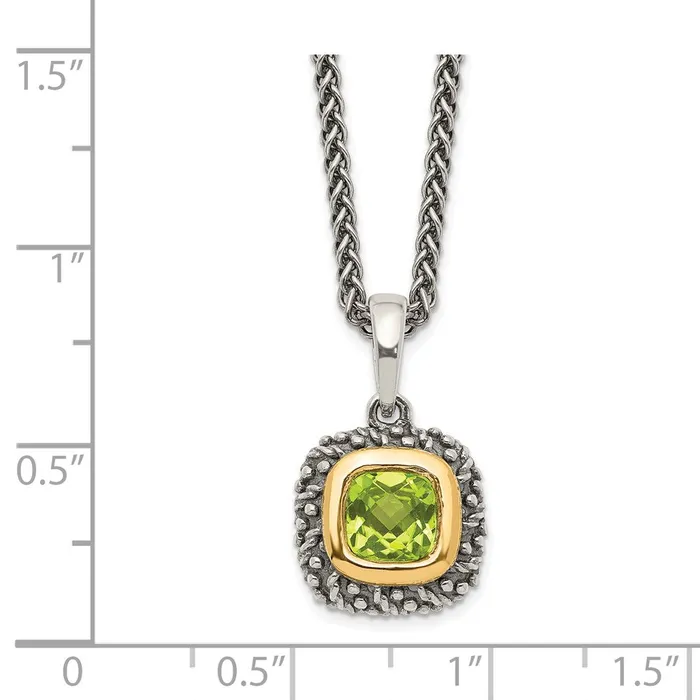 Necklaces WB Choice Jewelry Sterling Silver w14k Peridot NecklaceWBCQTC1477 Necklaces WB Choice Jewelry Sterling Silver w14k Peridot NecklaceWBCQTC1477