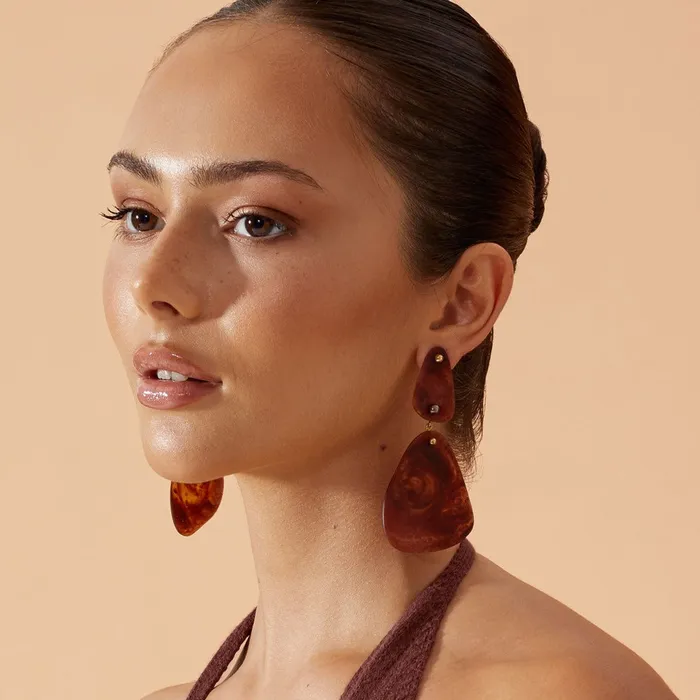 Senso Earrings tortoise IZA JEWELRY Earrings Senso Earrings tortoise IZA JEWELRY Earrings