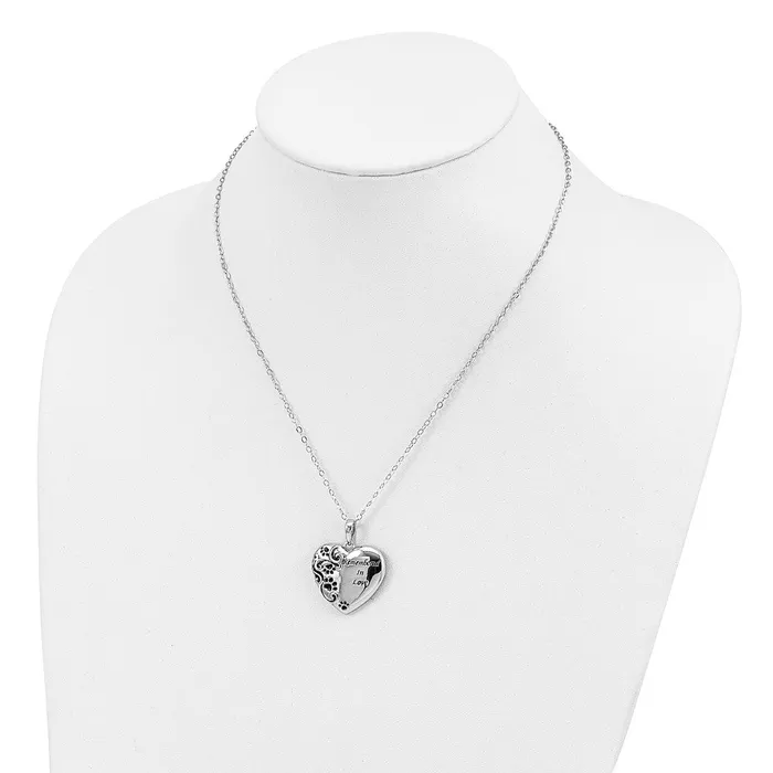 Sterling Silver Antiqued Remembered in Love Pet 18in NecklaceWBCQSX690 WB Choice Jewelry Necklaces Sterling Silver Antiqued Remembered in Love Pet 18in NecklaceWBCQSX690 WB Choice Jewelry Necklaces