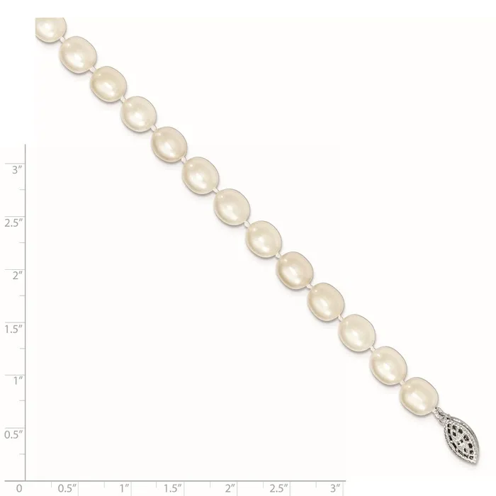 Sterling Silver Rhodium 78mm White FW Cultured Rice Pearl NecklaceWBCQH517118 WB Choice Jewelry Necklaces Sterling Silver Rhodium 78mm White FW Cultured Rice Pearl NecklaceWBCQH517118 WB Choice Jewelry Necklaces