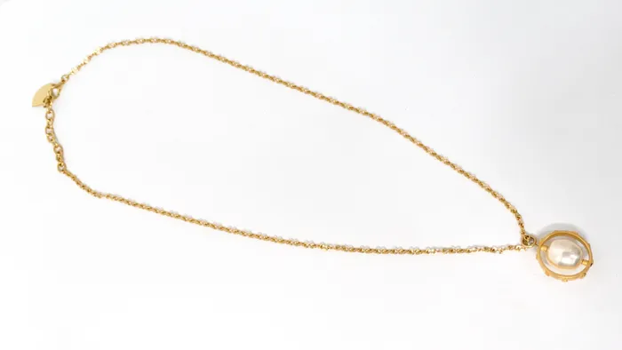 Vintage by Misty Necklaces Karl Lagerfeld Vintage Rotating Costume Pearl Pendant Necklace