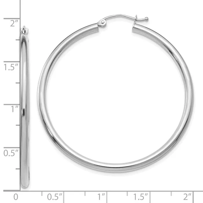 WB Choice Jewelry 10K White Gold Polished 25mm Lightweight Tube Hoop EarringsWBC10T845L Earrings WB Choice Jewelry 10K White Gold Polished 25mm Lightweight Tube Hoop EarringsWBC10T845L Earrings
