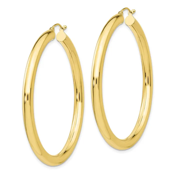 WB Choice Jewelry Earrings 10K Polished 4mm Tube Hoop EarringsWBC10T952