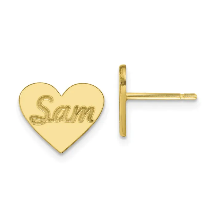 WB Choice Jewelry Earrings 10K Small Personalized Heart Post EarringsWBC10XNE75Y WB Choice Jewelry Earrings 10K Small Personalized Heart Post EarringsWBC10XNE75Y