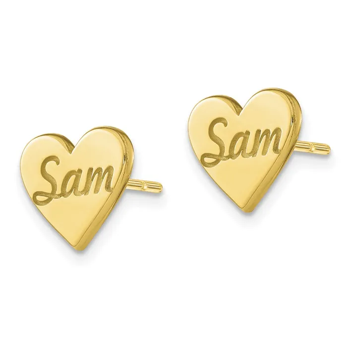 WB Choice Jewelry Earrings 10K Small Personalized Heart Post EarringsWBC10XNE75Y WB Choice Jewelry Earrings 10K Small Personalized Heart Post EarringsWBC10XNE75Y