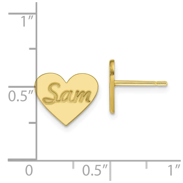 WB Choice Jewelry Earrings 10K Small Personalized Heart Post EarringsWBC10XNE75Y WB Choice Jewelry Earrings 10K Small Personalized Heart Post EarringsWBC10XNE75Y