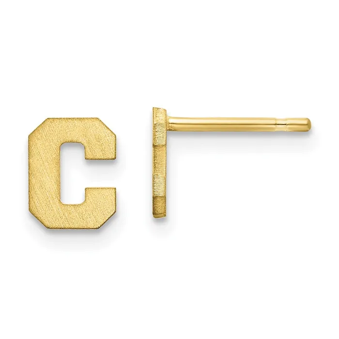 WB Choice Jewelry Earrings 10KY Brushed Initial Letter C Post EarringsWBC10XNE45YC WB Choice Jewelry Earrings 10KY Brushed Initial Letter C Post EarringsWBC10XNE45YC