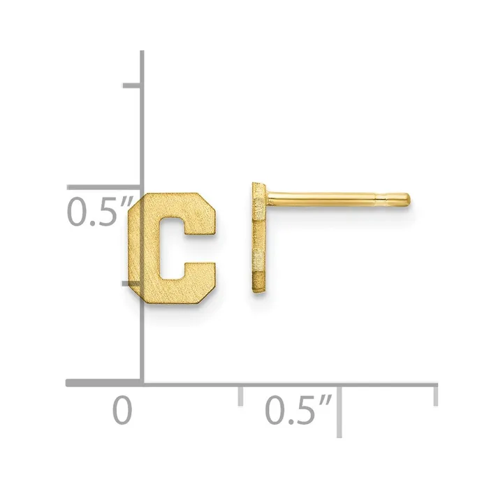 WB Choice Jewelry Earrings 10KY Brushed Initial Letter C Post EarringsWBC10XNE45YC