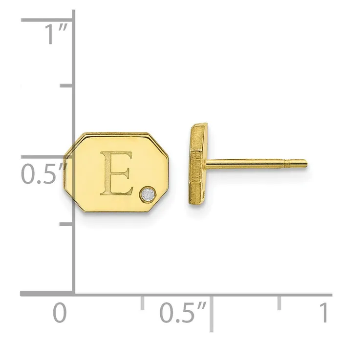 WB Choice Jewelry Earrings 10KY Initial Octagon with Diamond Post EarringsWBC10XNE151Y WB Choice Jewelry Earrings 10KY Initial Octagon with Diamond Post EarringsWBC10XNE151Y