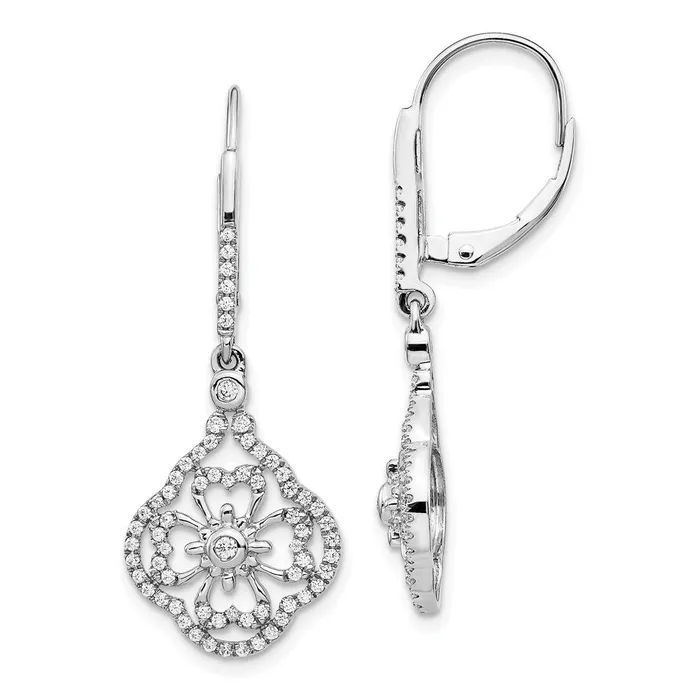 WB Choice Jewelry Earrings 14k White Gold Diamond Fancy Leverback EarringsWBCEM3946055WA WB Choice Jewelry Earrings 14k White Gold Diamond Fancy Leverback EarringsWBCEM3946055WA