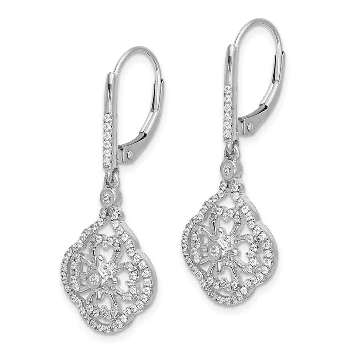 WB Choice Jewelry Earrings 14k White Gold Diamond Fancy Leverback EarringsWBCEM3946055WA