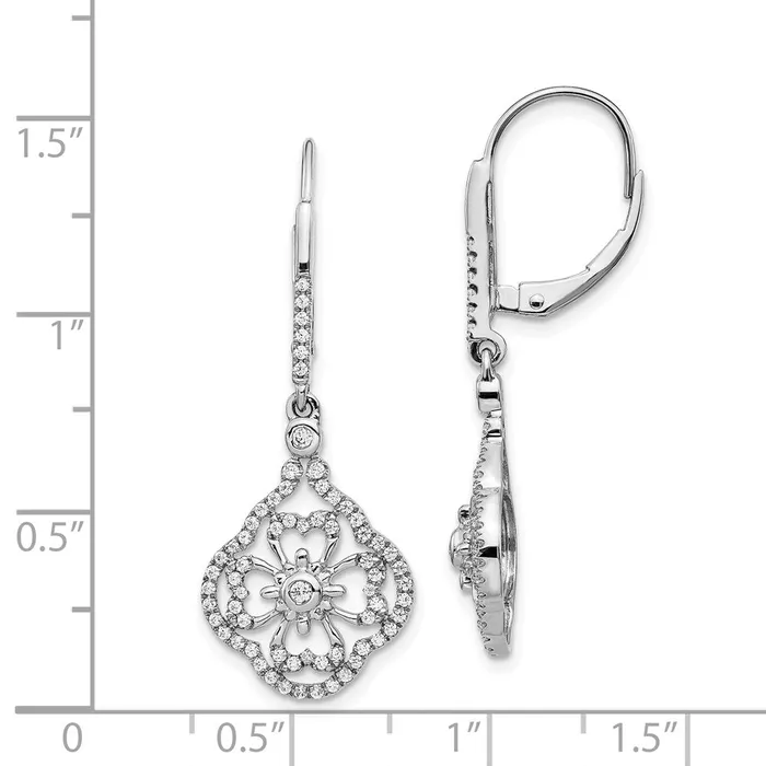 WB Choice Jewelry Earrings 14k White Gold Diamond Fancy Leverback EarringsWBCEM3946055WA