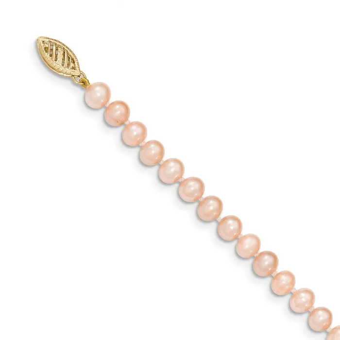 WB Choice Jewelry Necklaces 14k 56mm Pink Near Round Freshwater Cultured Pearl NecklaceWBCPPN05024 WB Choice Jewelry Necklaces 14k 56mm Pink Near Round Freshwater Cultured Pearl NecklaceWBCPPN05024