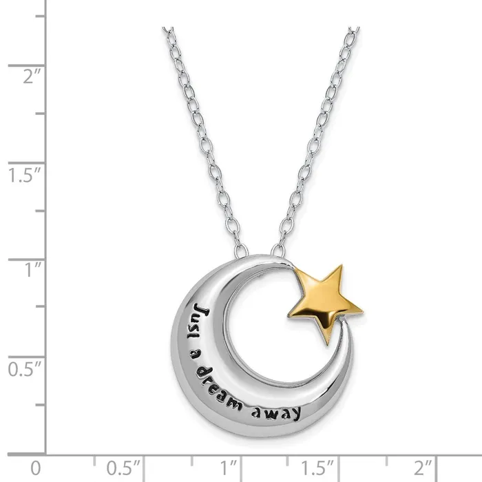 WB Choice Jewelry Necklaces Sterling Silver Antiqued Goldtone Accent Just A Dream Away 18in NecklaceWBCQSX686 WB Choice Jewelry Necklaces Sterling Silver Antiqued Goldtone Accent Just A Dream Away 18in NecklaceWBCQSX686
