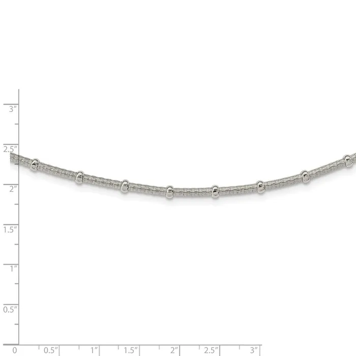 WB Choice Jewelry Necklaces Sterling Silver Polished Textured Beaded NecklaceWBCQG597818 WB Choice Jewelry Necklaces Sterling Silver Polished Textured Beaded NecklaceWBCQG597818