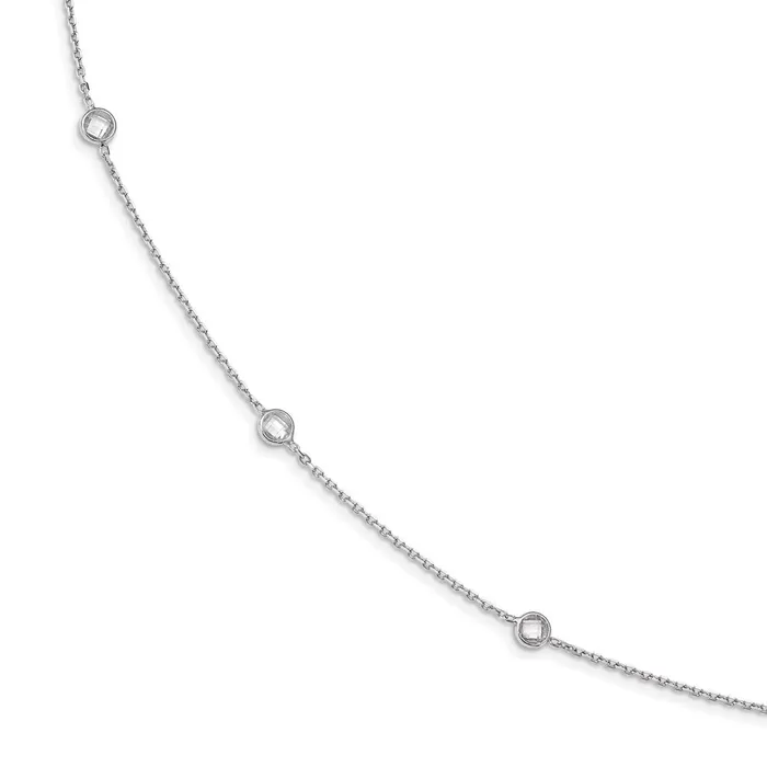 WB Choice Jewelry Necklaces Sterling Silver Rhodiumplated 11Station CZ Polished NecklaceWBCQG428424 WB Choice Jewelry Necklaces Sterling Silver Rhodiumplated 11Station CZ Polished NecklaceWBCQG428424