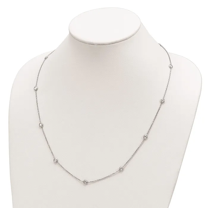 WB Choice Jewelry Necklaces Sterling Silver Rhodiumplated 11Station CZ Polished NecklaceWBCQG428424 WB Choice Jewelry Necklaces Sterling Silver Rhodiumplated 11Station CZ Polished NecklaceWBCQG428424