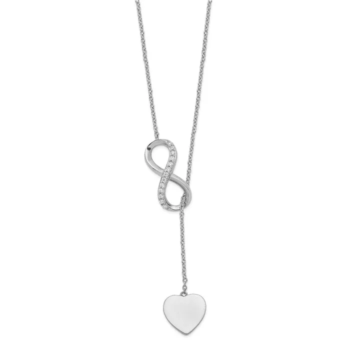 WB Choice Jewelry Sterling Silver RHplated CZ InfinityHeart w2in ext YNecklaceWBCQG525816 Necklaces WB Choice Jewelry Sterling Silver RHplated CZ InfinityHeart w2in ext YNecklaceWBCQG525816 Necklaces