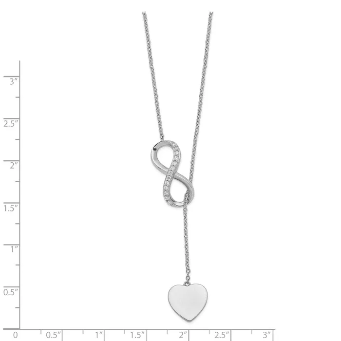 WB Choice Jewelry Sterling Silver RHplated CZ InfinityHeart w2in ext YNecklaceWBCQG525816 Necklaces WB Choice Jewelry Sterling Silver RHplated CZ InfinityHeart w2in ext YNecklaceWBCQG525816 Necklaces